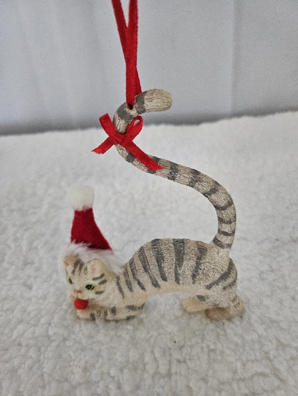 Cat With A Ref Santa Hat, Christmas Ornament, Kurt S. Adler,